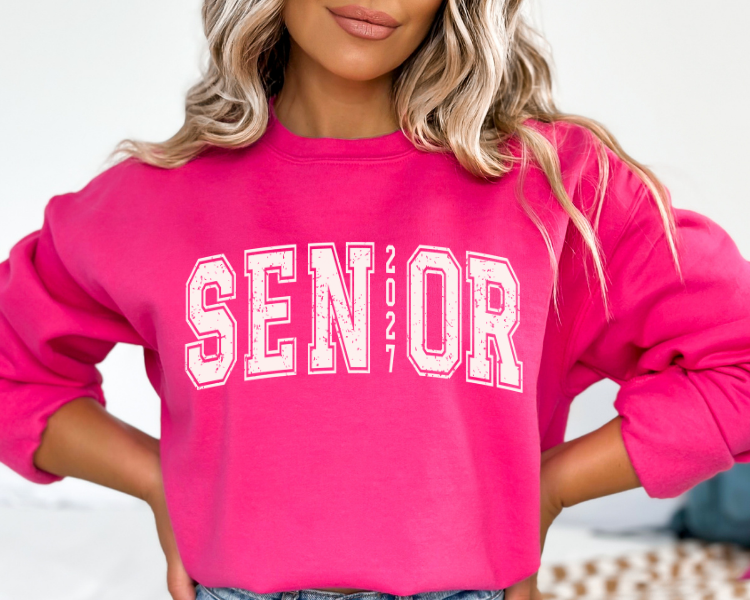 Senior 2027 Vintage Collegiate Sweatshirt | Class of 2027 Crewneck
