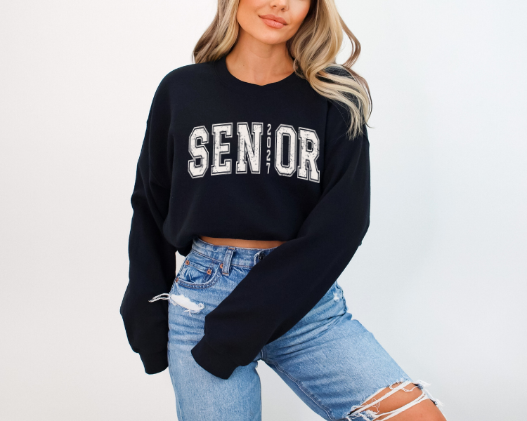 Senior 2027 Vintage Collegiate Sweatshirt | Class of 2027 Crewneck