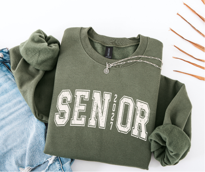Senior 2027 Vintage Collegiate Sweatshirt | Class of 2027 Crewneck
