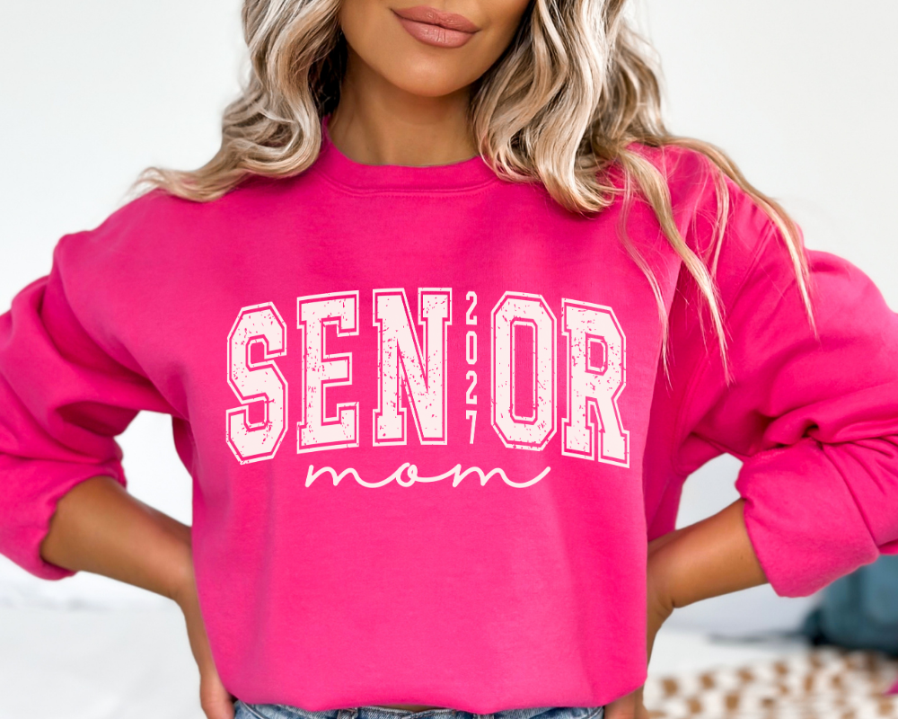 Senior Mom 2027 Sweatshirt | Class of 2027 Varsity Crewneck | Proud Senior Mom Pullover