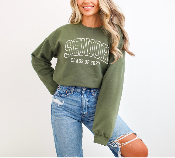 Senior Class of 2027 Sweatshirt | Varsity Graduation Crewneck | Cozy Senior Year Sweatshirt