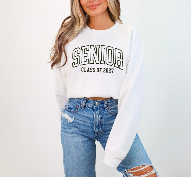 Senior Class of 2027 Sweatshirt | Varsity Graduation Crewneck | Cozy Senior Year Sweatshirt