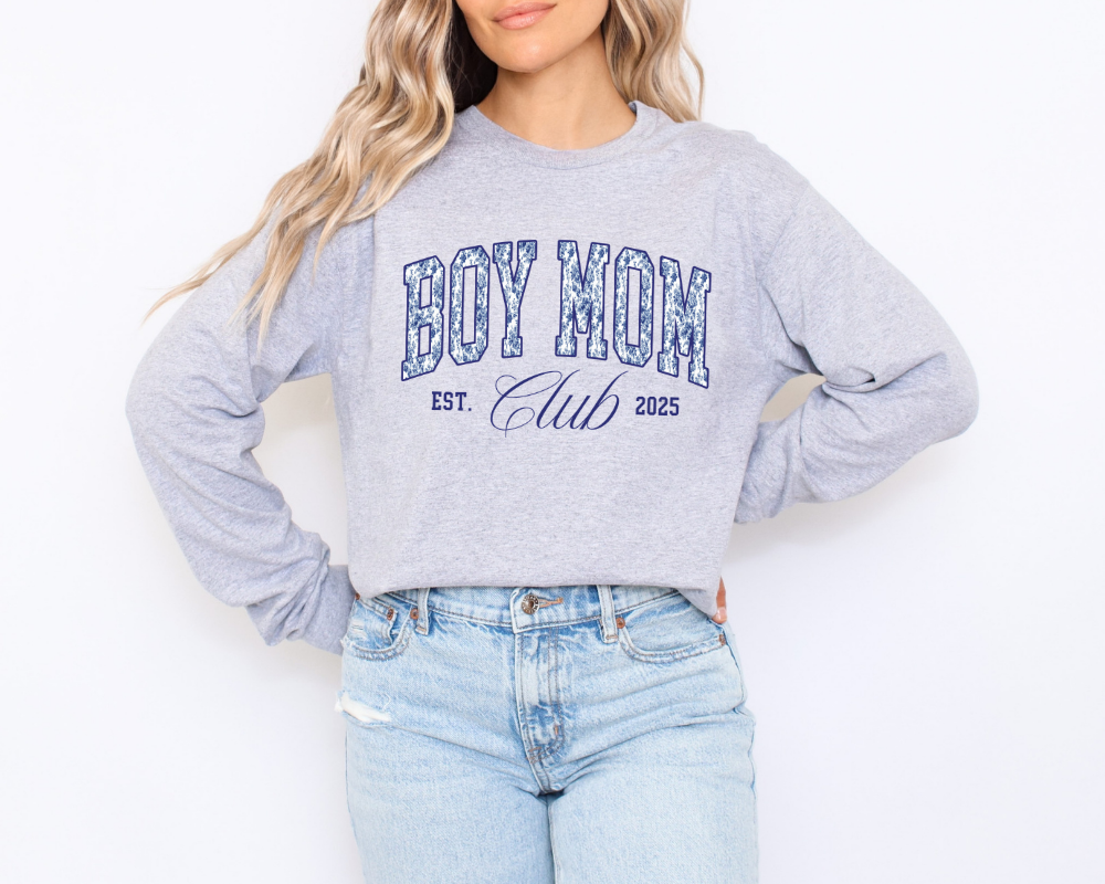 Custom Boy Mom Club Sweatshirt – Personalized Est Year Boy Mom Gift