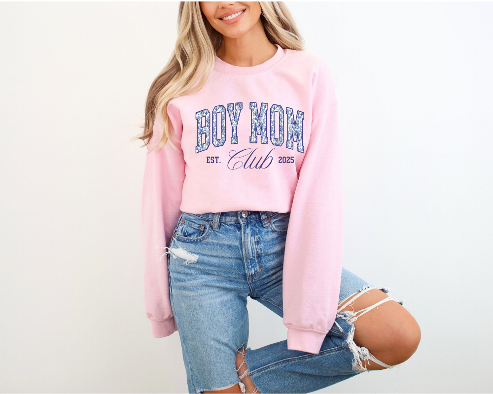 Custom Boy Mom Club Sweatshirt – Personalized Est Year Boy Mom Gift
