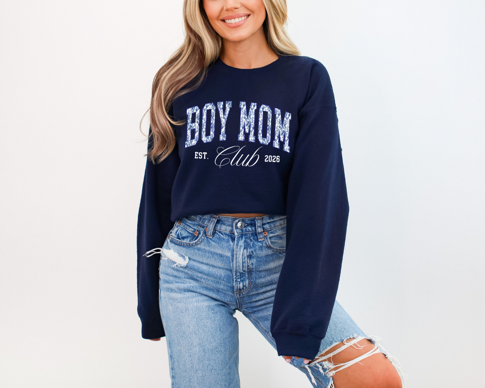 Custom Boy Mom Club Sweatshirt – Personalized Est Year Boy Mom Gift