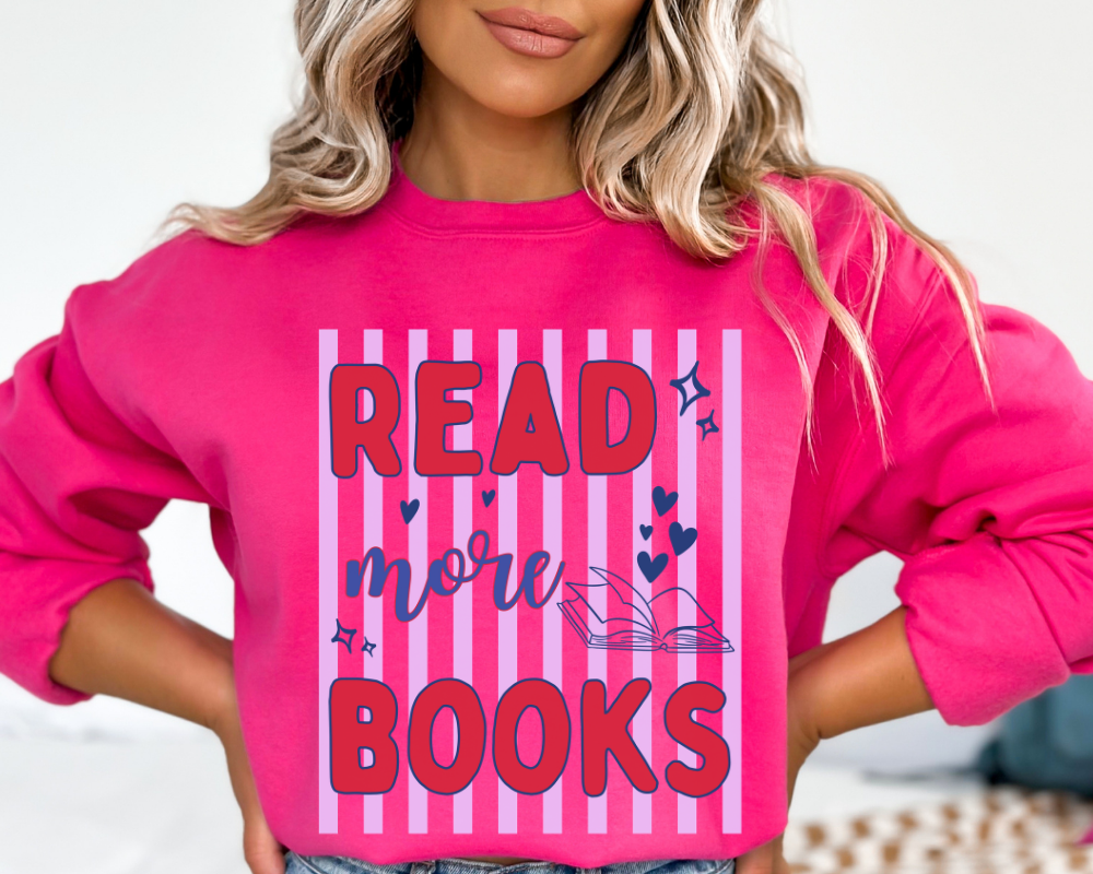 Read More Books Sweatshirt | Colorful Book Lover Crewneck