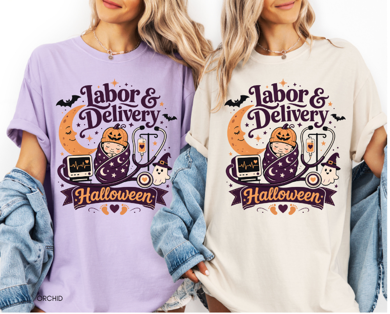 Labor & Delivery Halloween Nurse Shirt | Cute Ghost Baby Tee