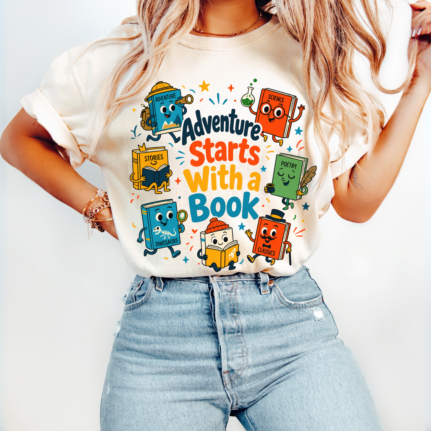 Adventure Starts With a Book Shirt | Reading Teacher Tee