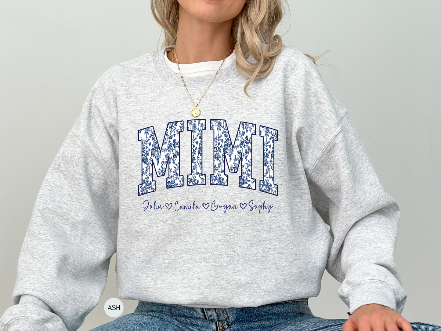 Personalized Mimi Sweatshirt with Grandkids Names – Custom Grandma Gift – Cozy Crewneck