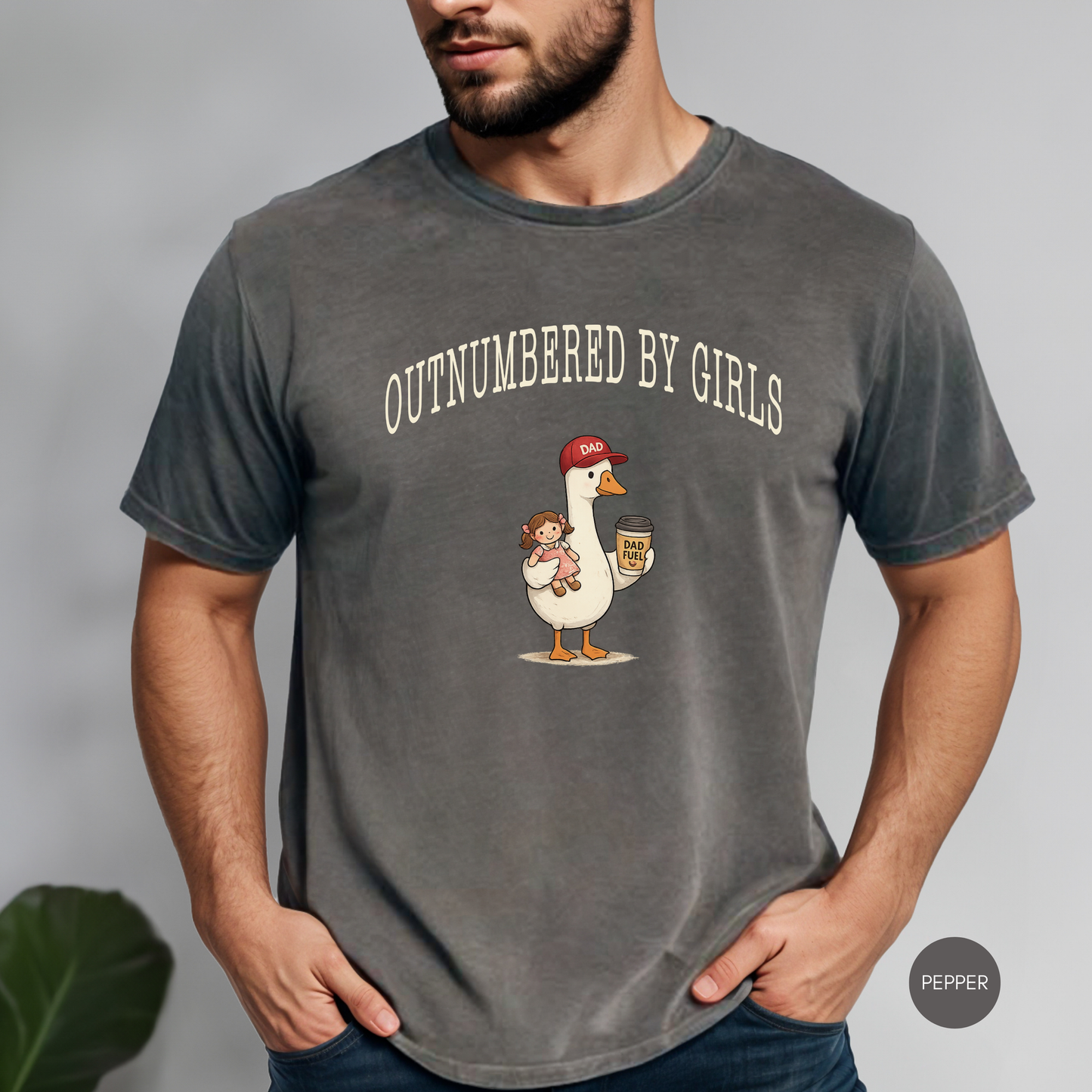 Outnumbered By Girls Funny Dad Shirt | Dad of Girls Gift | Comfort Colors | Father's Day Gift