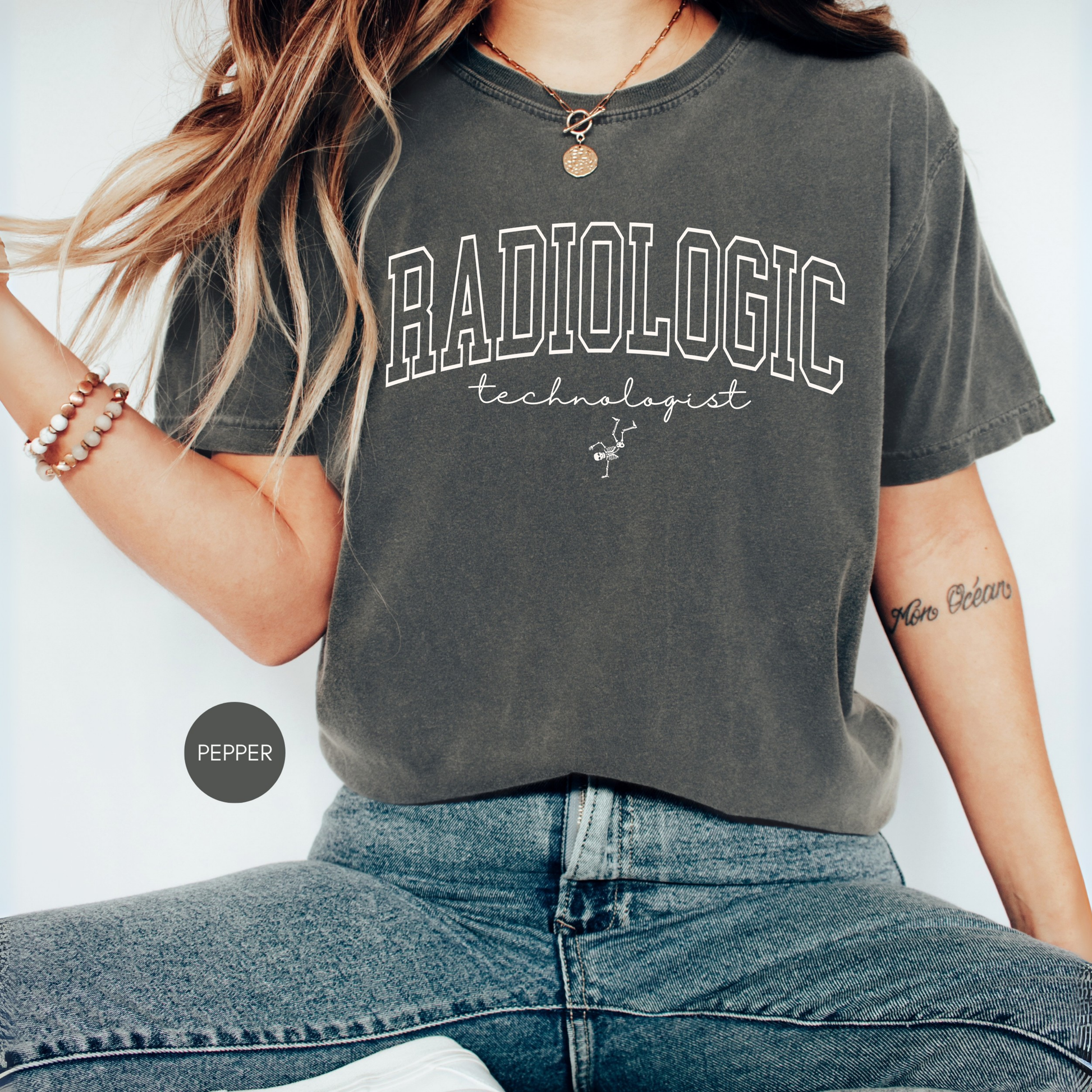 Radiologic Technologist graphic shirt in pepper color unisex tee for X-ray tech women gift
