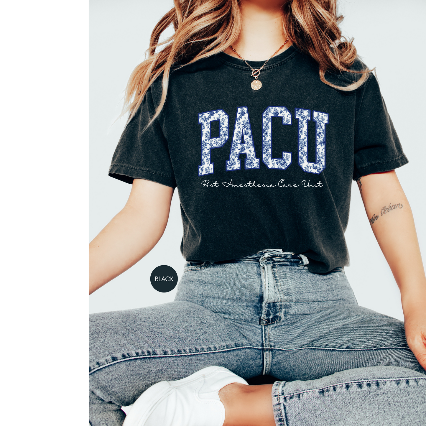 PACU Nurse Shirt – Post Anesthesia Care Unit Floral Varsity Tee
