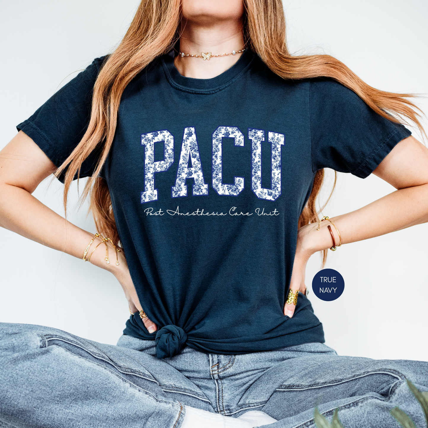 PACU Nurse Shirt – Post Anesthesia Care Unit Floral Varsity Tee