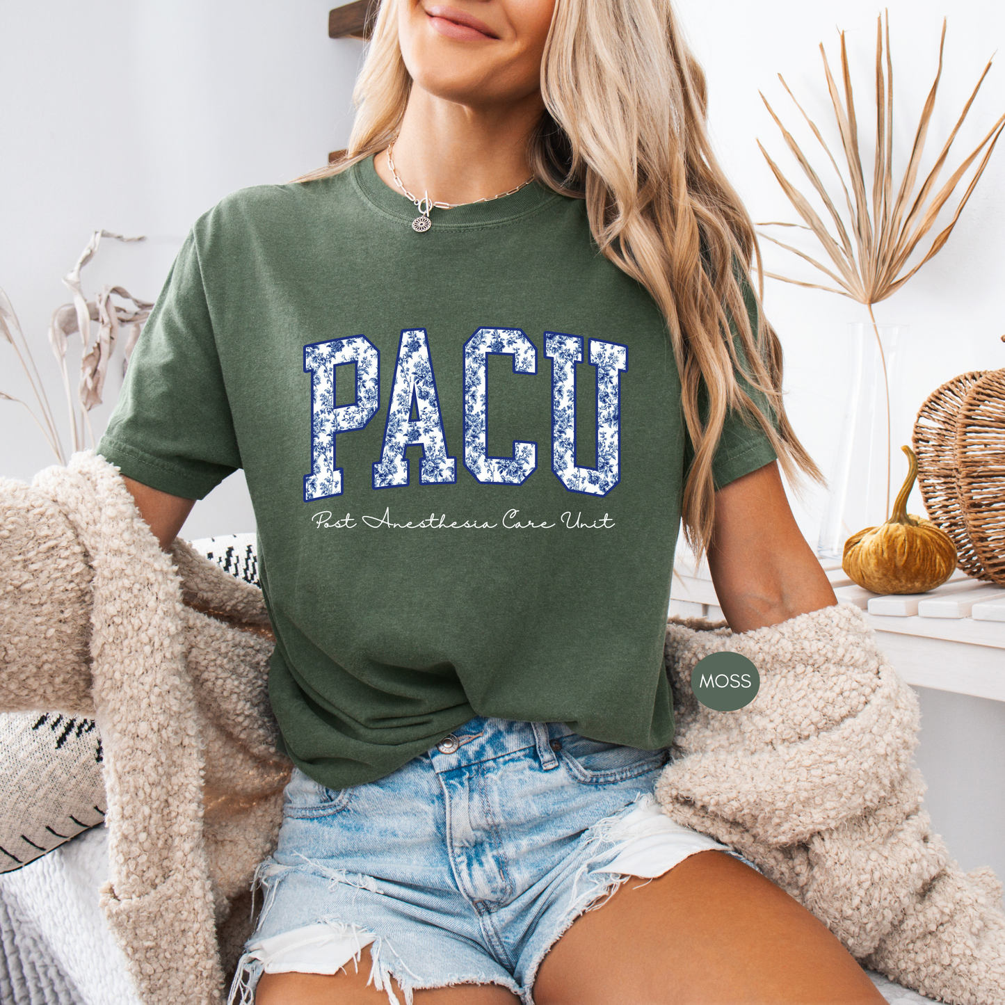 PACU Nurse Shirt – Post Anesthesia Care Unit Floral Varsity Tee