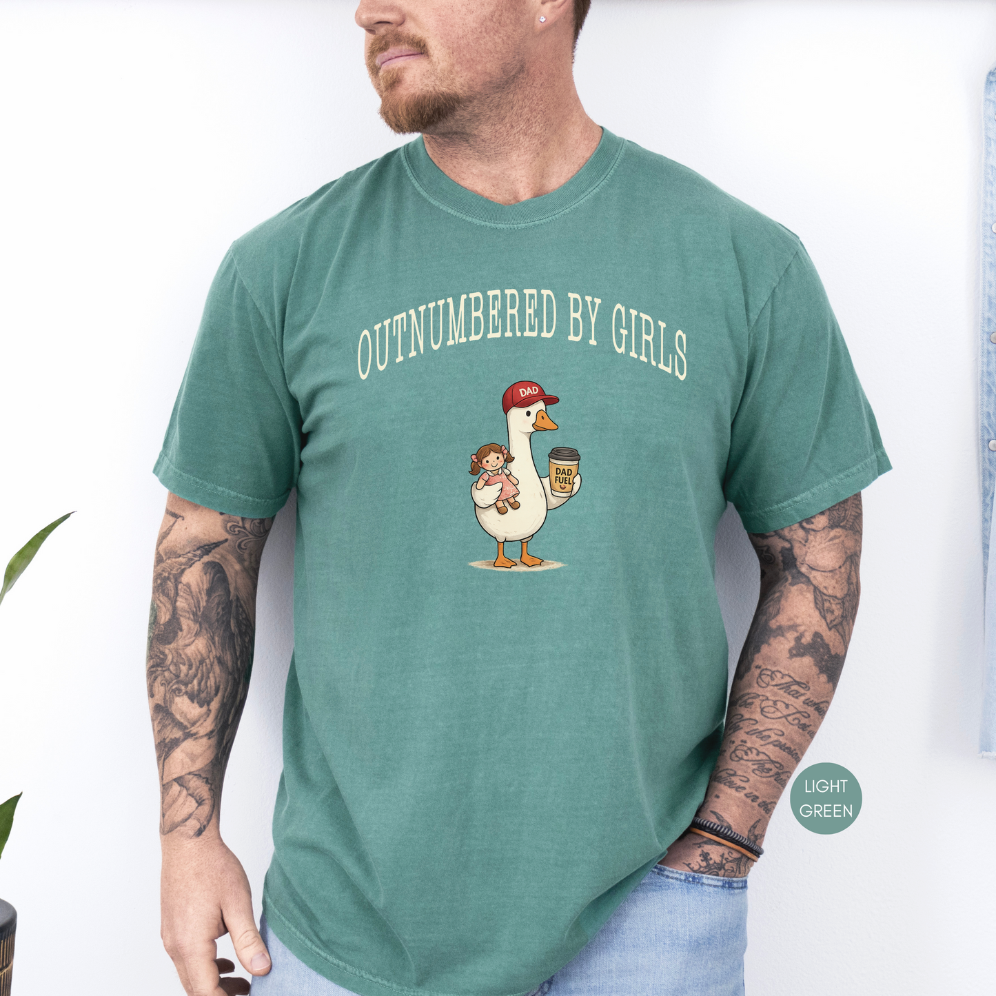 Outnumbered By Girls Funny Dad Shirt | Dad of Girls Gift | Comfort Colors | Father's Day Gift