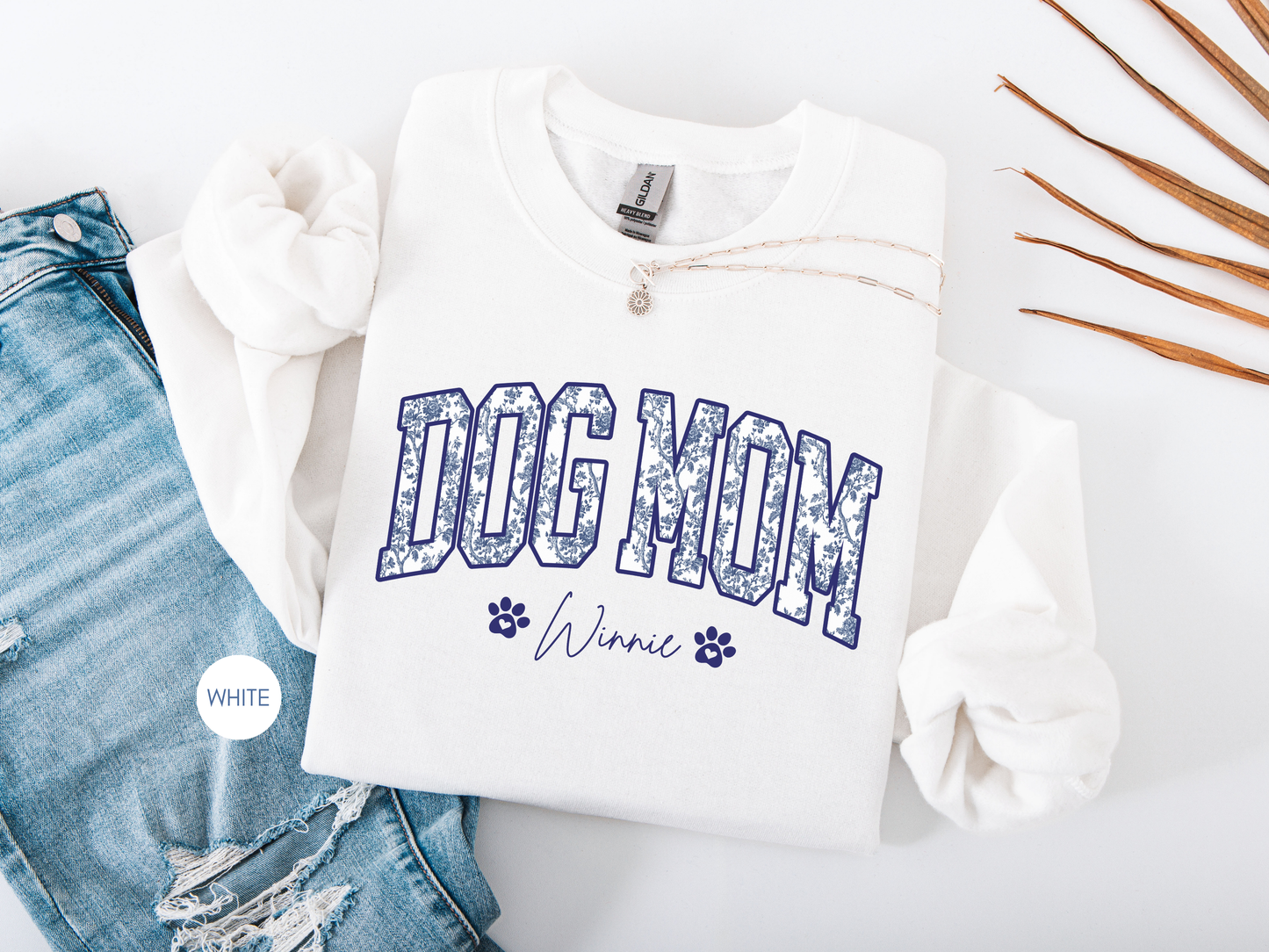 Personalized Dog Mom Sweatshirt with Dog Name