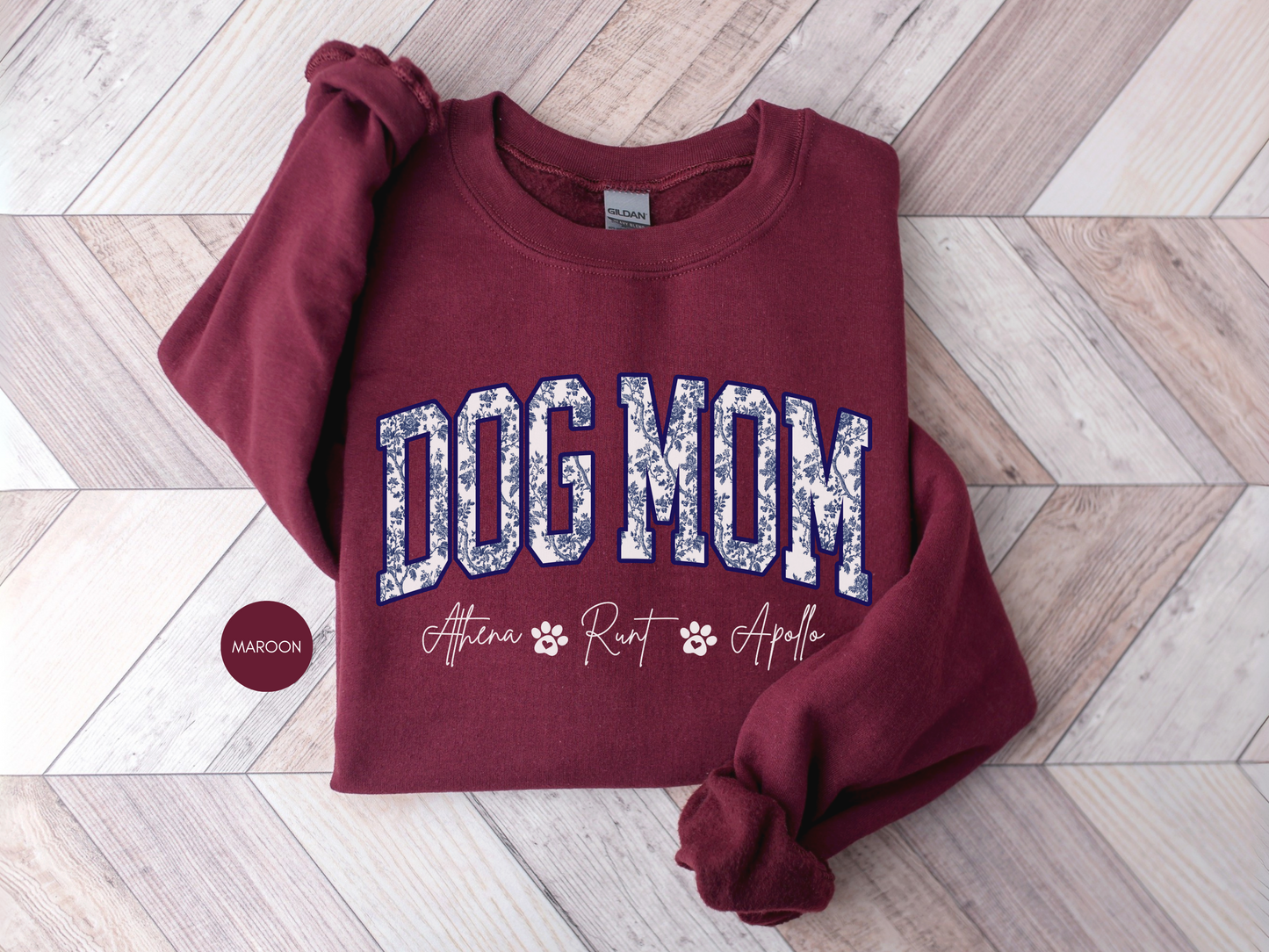 Personalized Dog Mom Sweatshirt with Dog Name