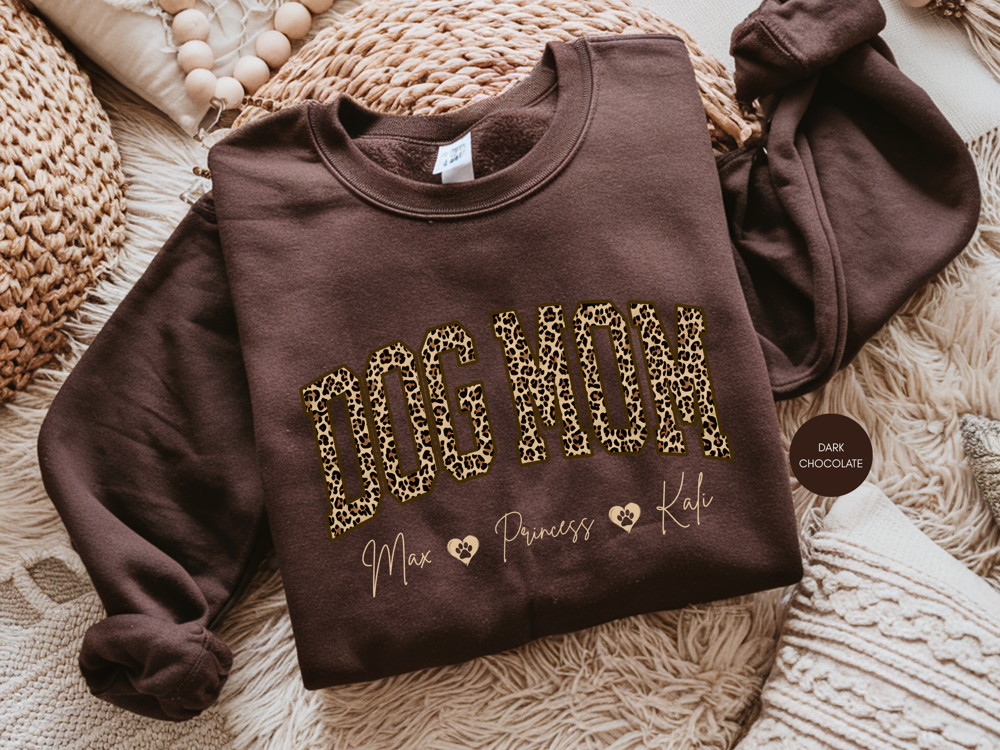Dog mom sweatshirt with name customization