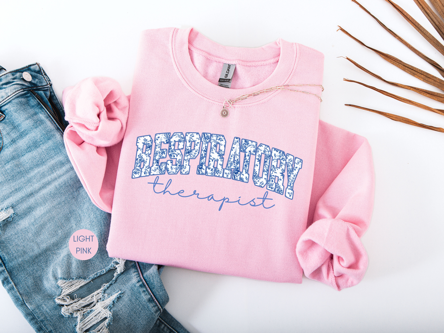 Respiratory Therapist Sweatshirt | Blue Toile Design