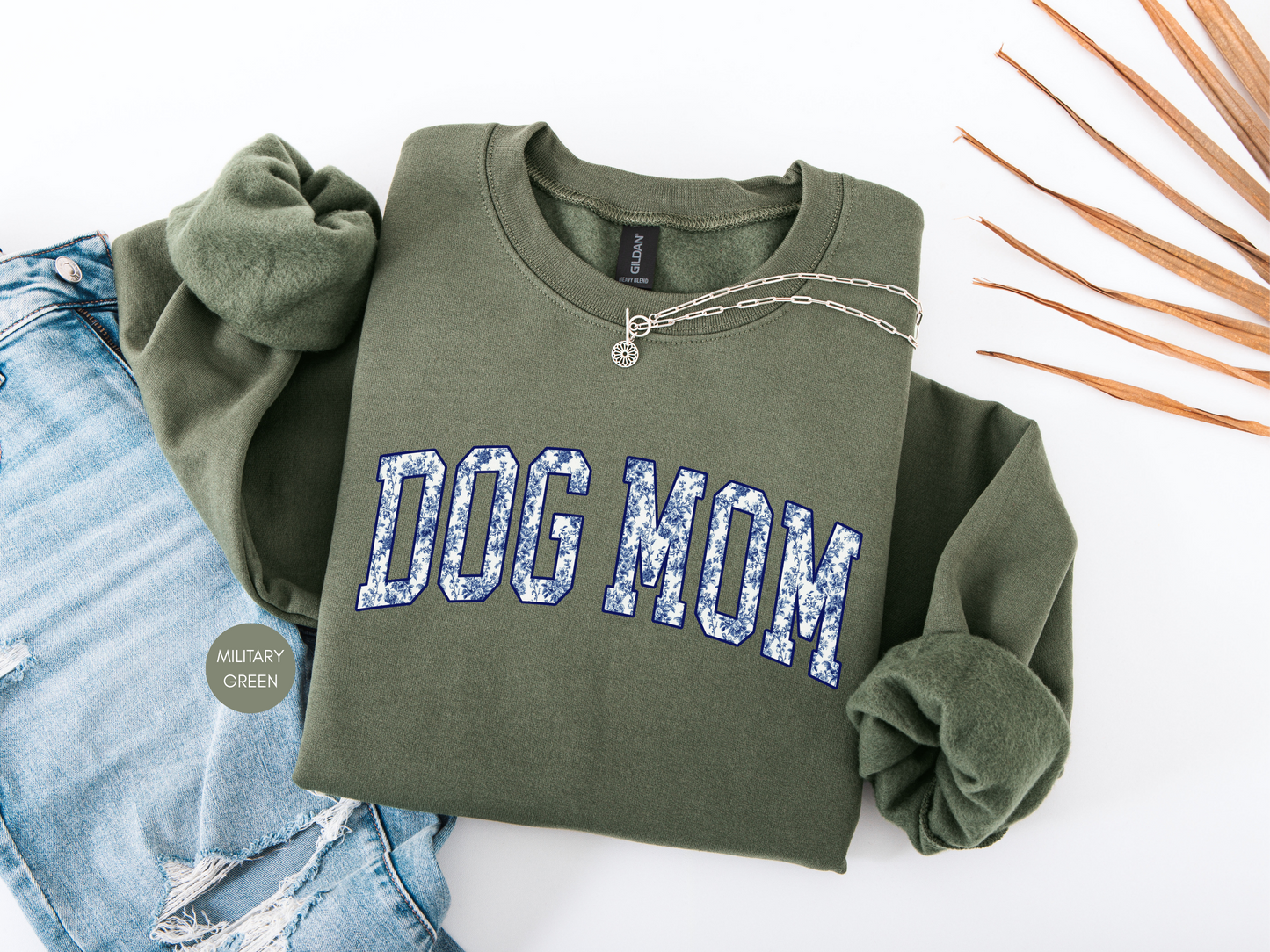Dog Mom Varsity Toile Sweatshirt – Cute Pet Mom Crewneck