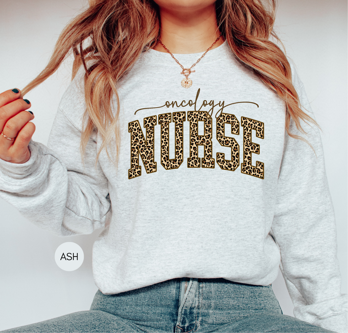 Oncology Nurse Leopard Sweatshirt – Trendy RN Gift