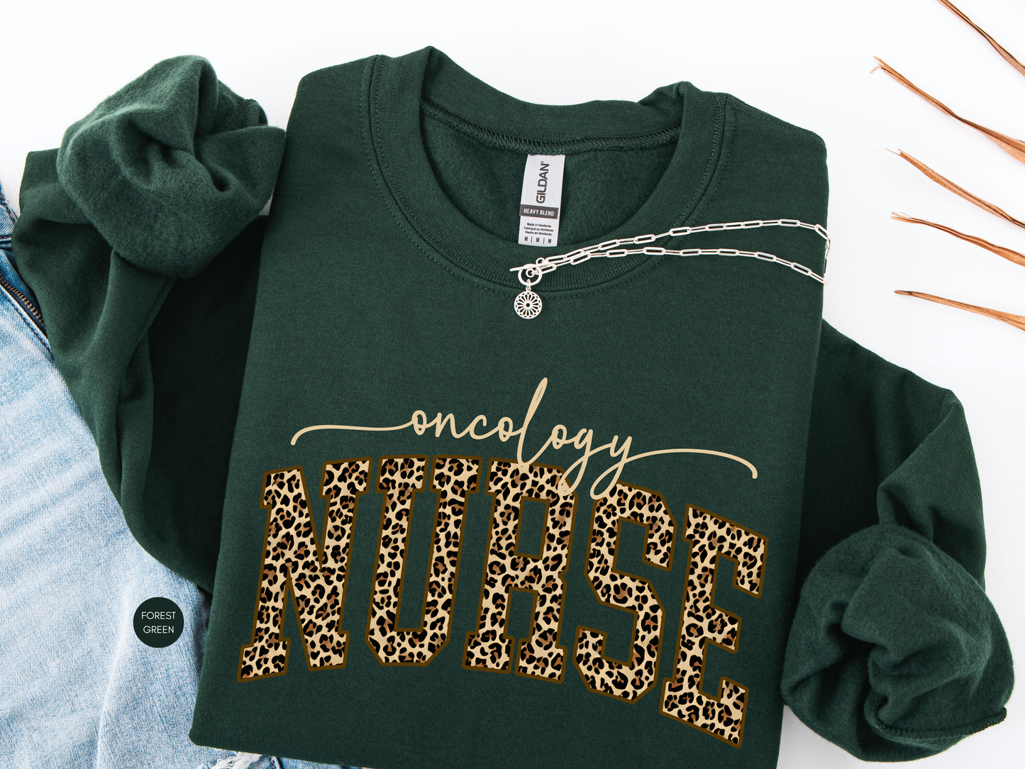Oncology Nurse Leopard Sweatshirt – Trendy RN Gift