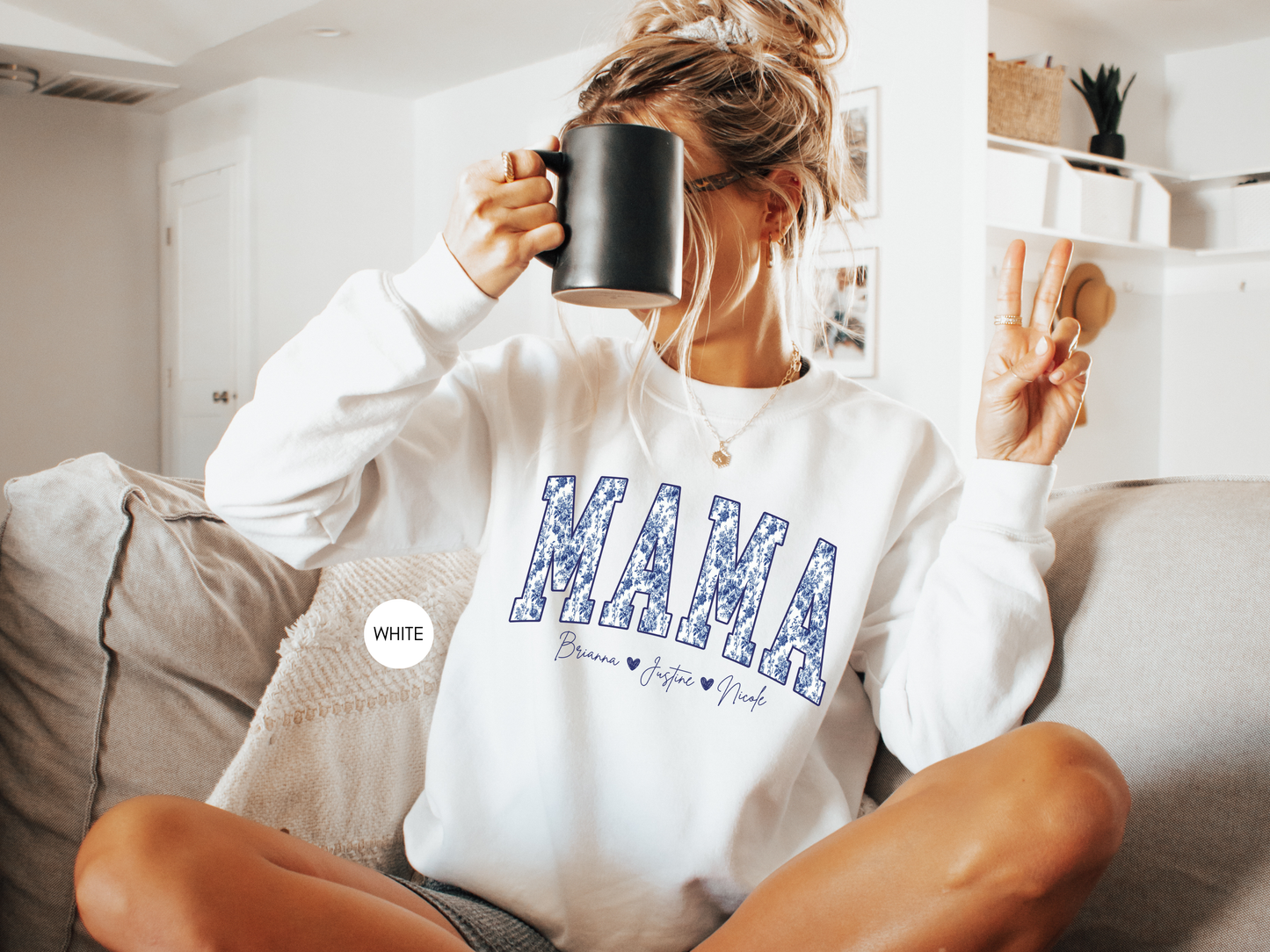 Custom Mama Sweatshirt with Kids Names | Mother’s Day Gift