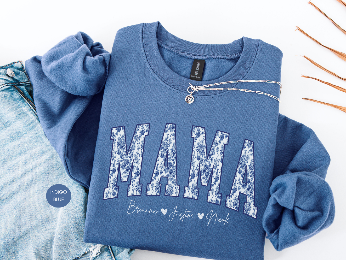 Custom Mama Sweatshirt with Kids Names | Mother’s Day Gift
