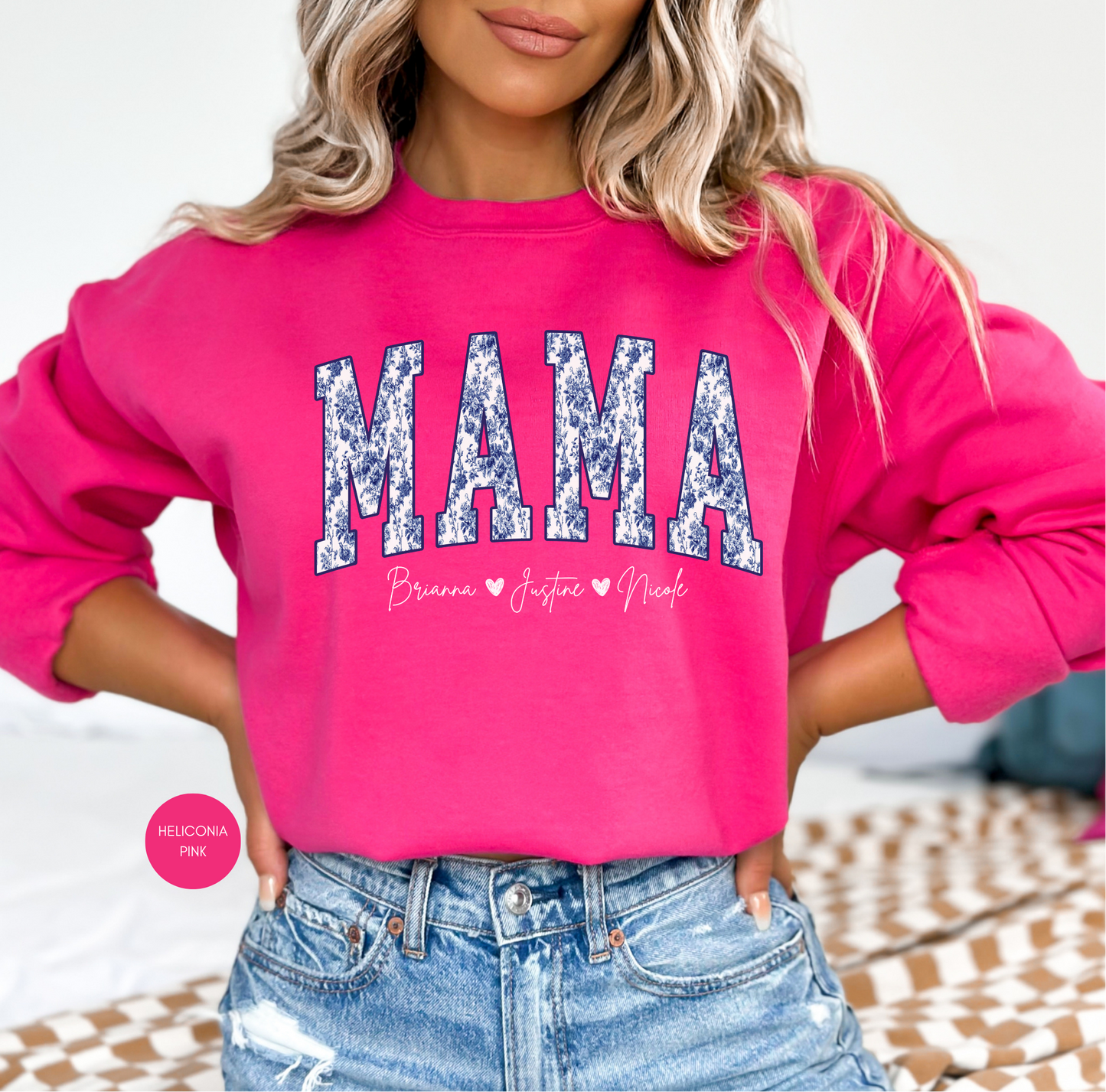 Custom Mama Sweatshirt with Kids Names | Mother’s Day Gift