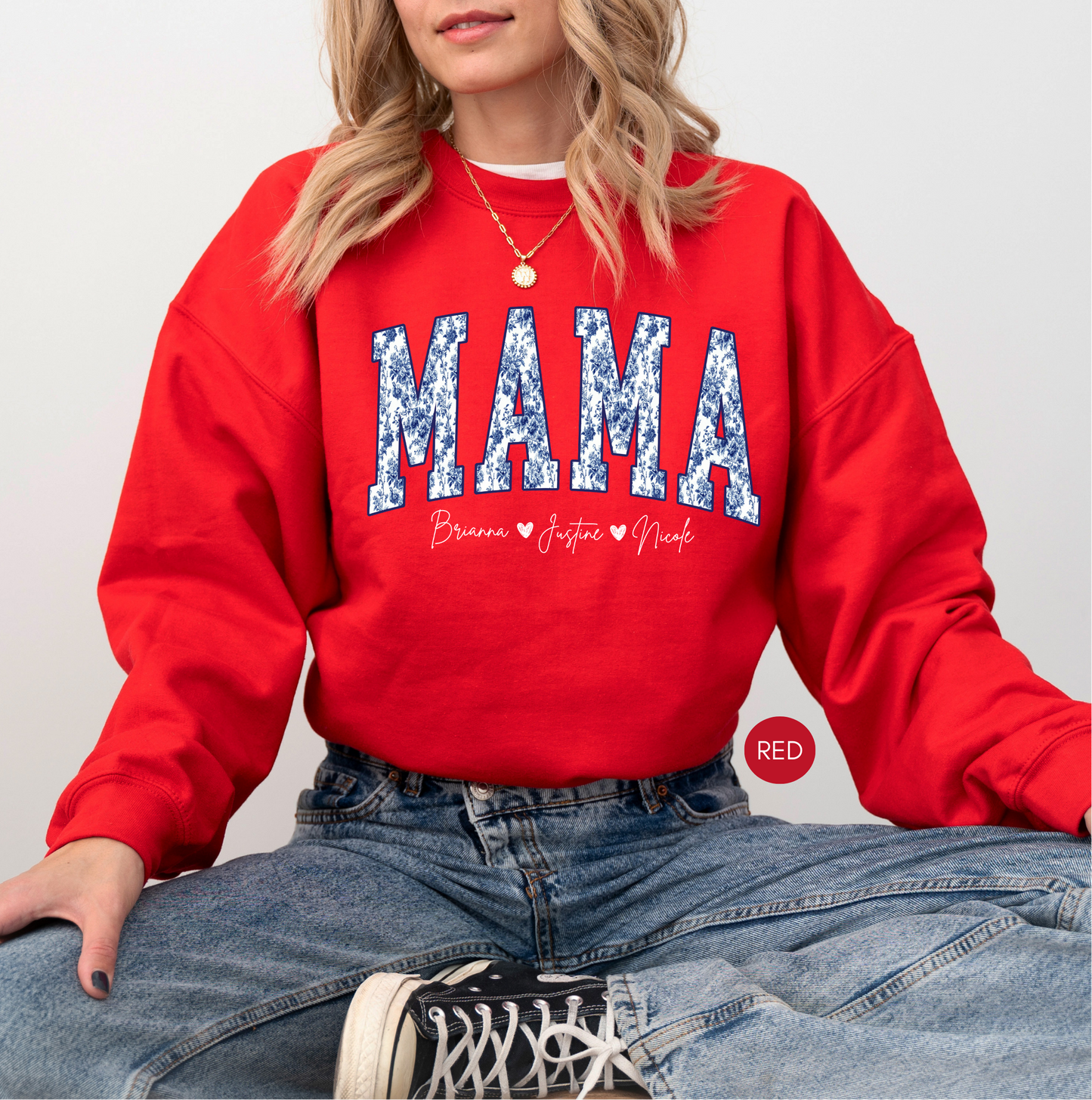 Custom Mama Sweatshirt with Kids Names | Mother’s Day Gift