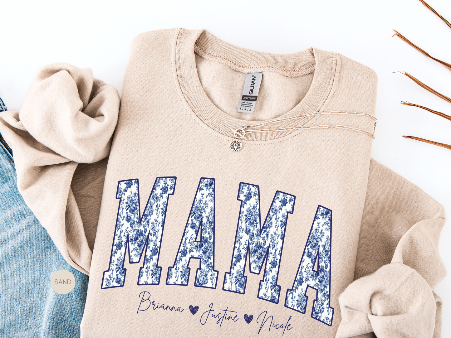 Custom Mama Sweatshirt with Kids Names | Mother’s Day Gift
