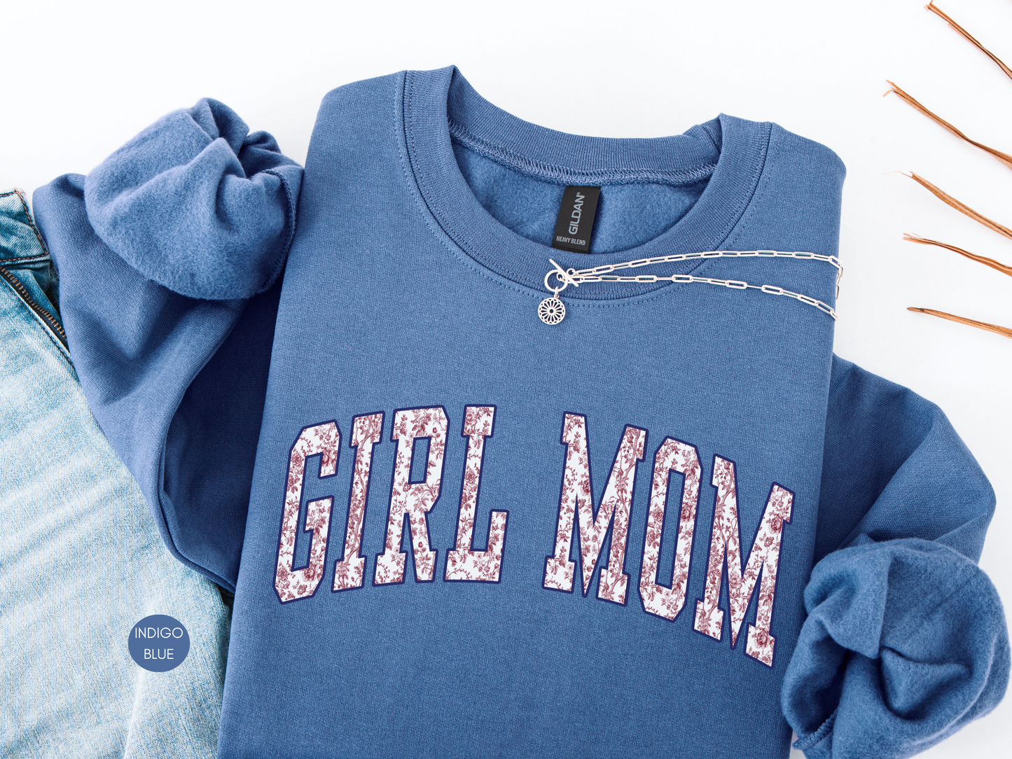 Girl Mom Sweatshirt – Cute Floral Mom Crewneck – Gift for Girl Moms