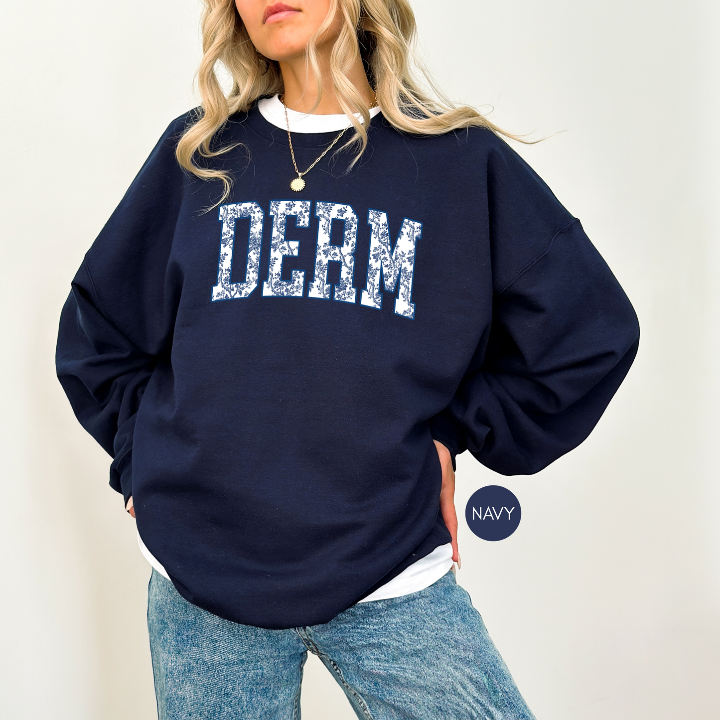 DERM Blue Toile Sweatshirt – Dermatology Nurse Gift