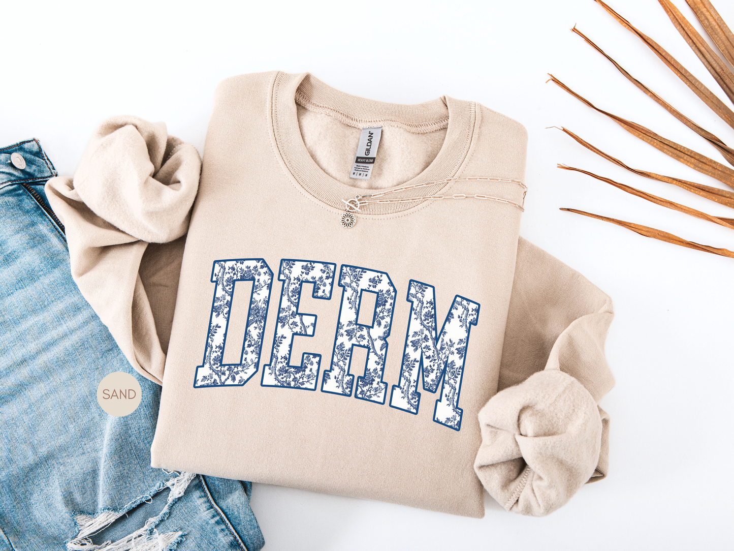 DERM Blue Toile Sweatshirt – Dermatology Nurse Gift