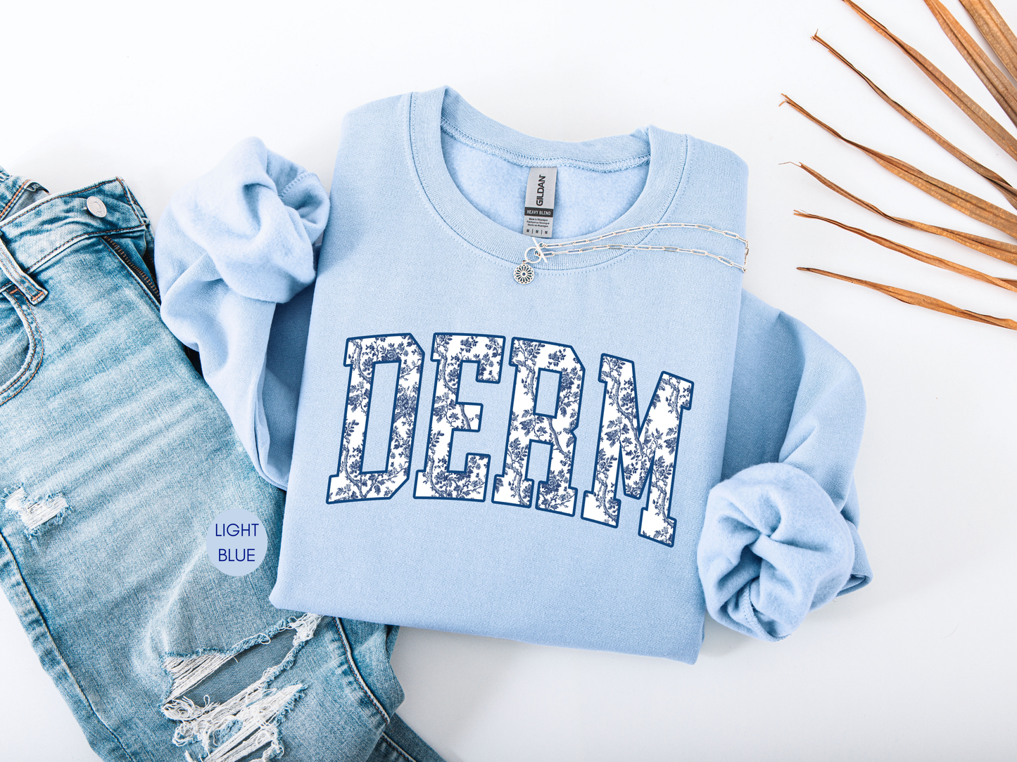 DERM Blue Toile Sweatshirt – Dermatology Nurse Gift