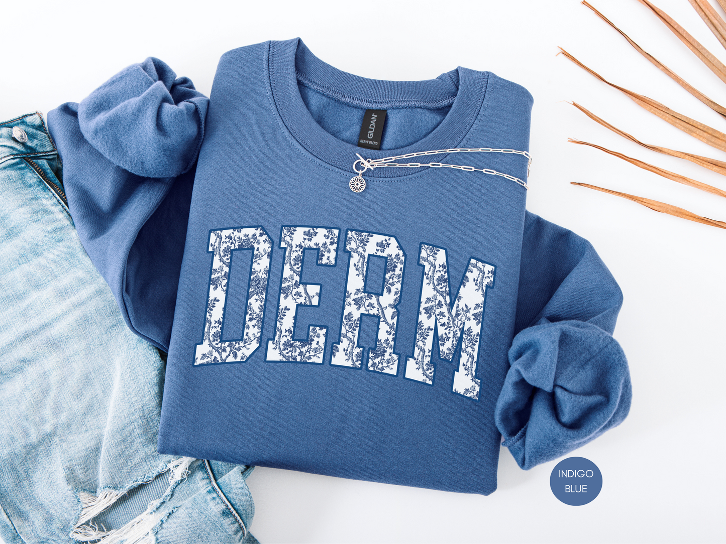 DERM Blue Toile Sweatshirt – Dermatology Nurse Gift