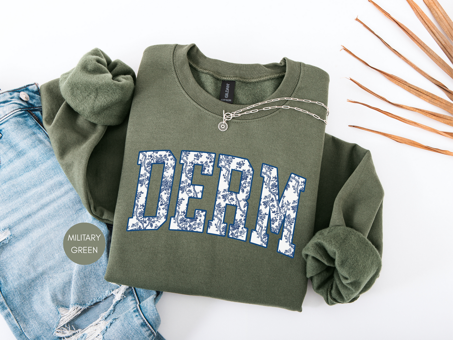 DERM Blue Toile Sweatshirt – Dermatology Nurse Gift