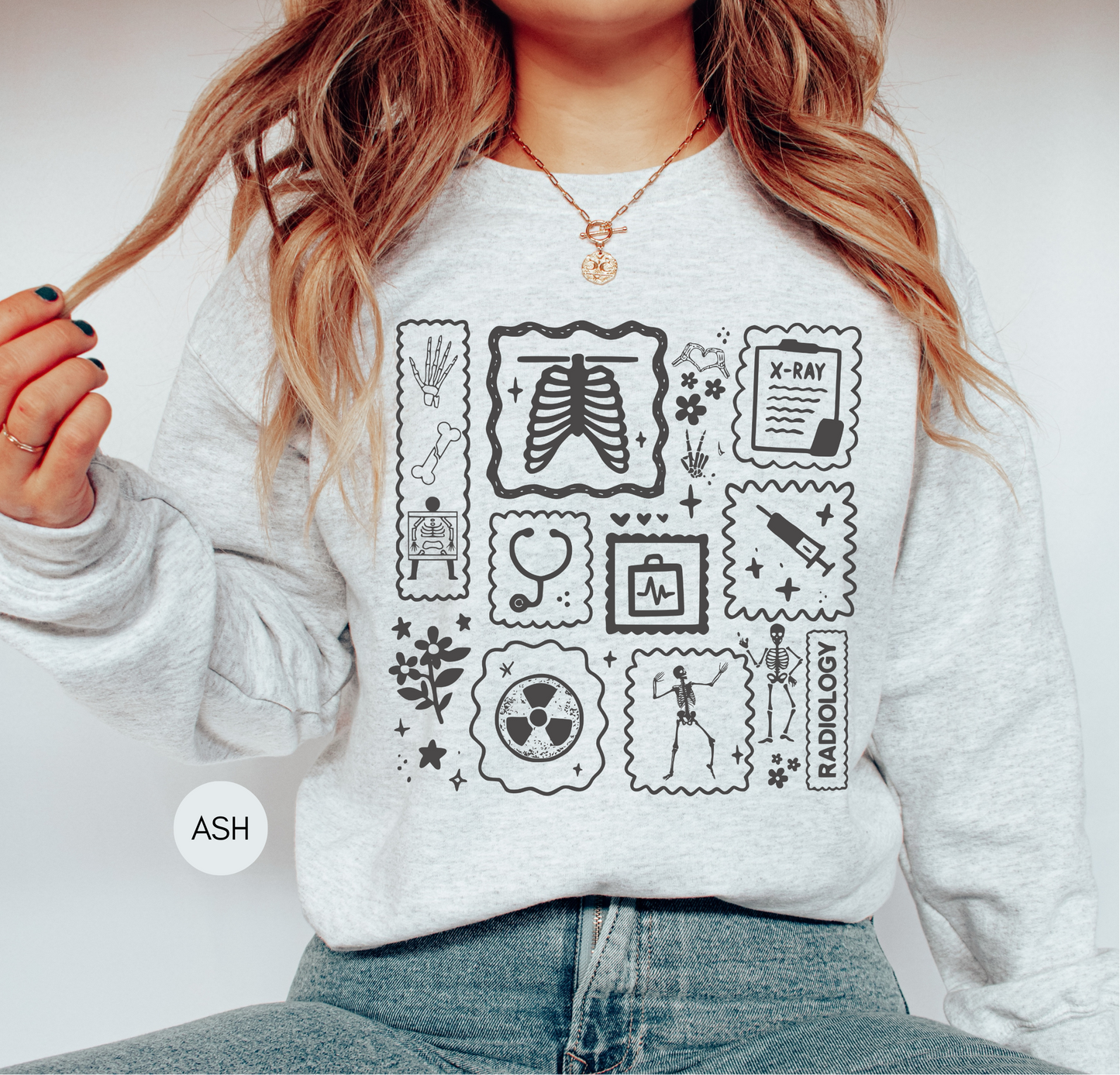 Radiology Icons Sweatshirt – Radiology Tech Crewneck