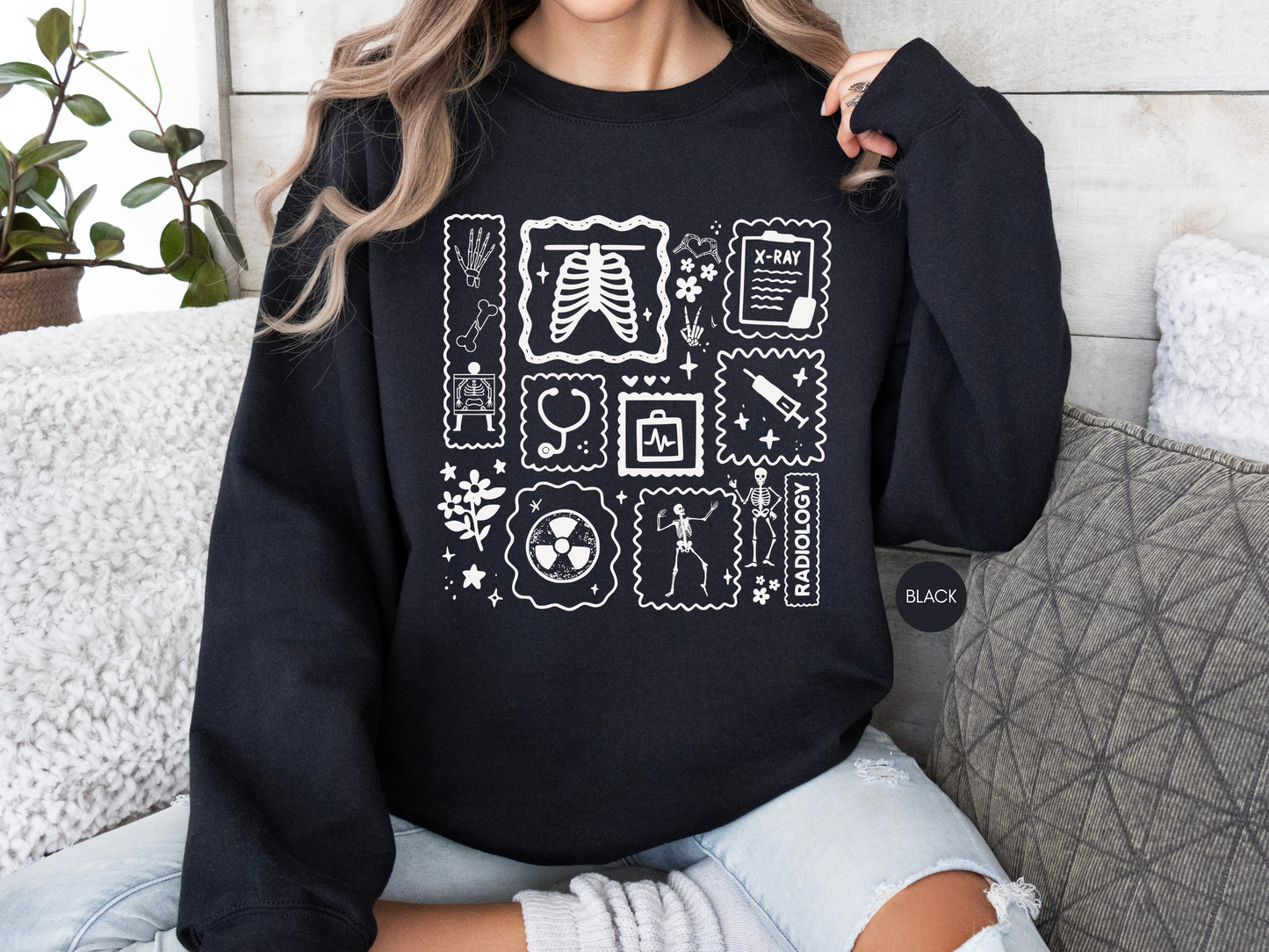 Radiology Icons Sweatshirt – Radiology Tech Crewneck
