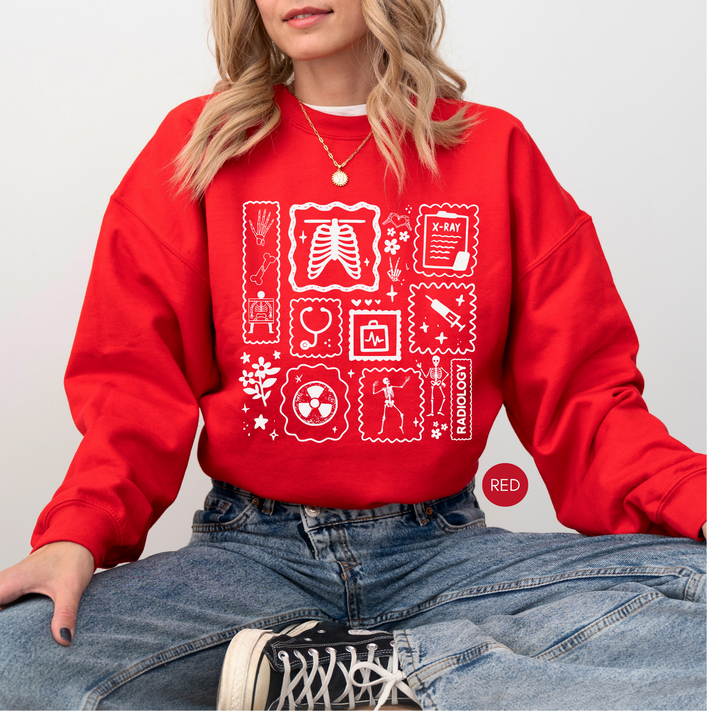 Radiology Icons Sweatshirt – Radiology Tech Crewneck