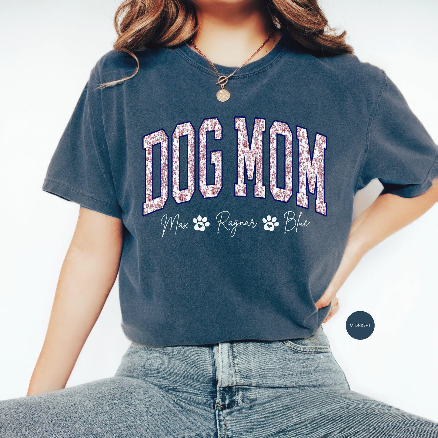 Custom Dog Mom Shirt with Names – Personalized Dog Lover Gift T-Shirt