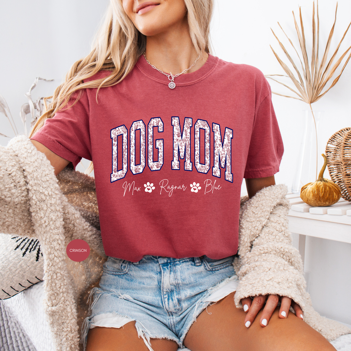 Custom Dog Mom Shirt with Names – Personalized Dog Lover Gift T-Shirt