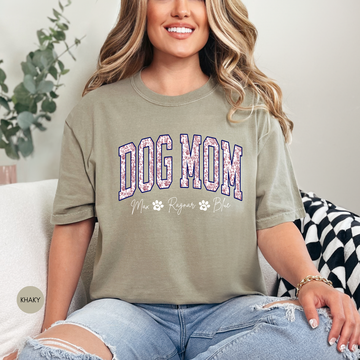 Custom Dog Mom Shirt with Names – Personalized Dog Lover Gift T-Shirt