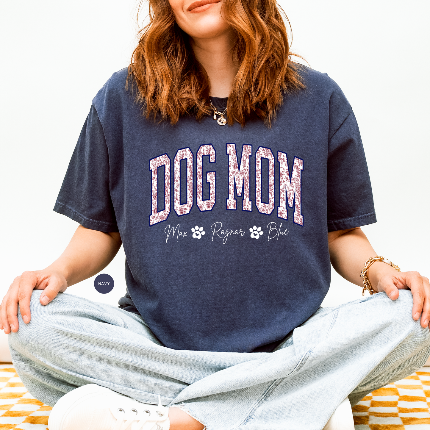 Custom Dog Mom Shirt with Names – Personalized Dog Lover Gift T-Shirt
