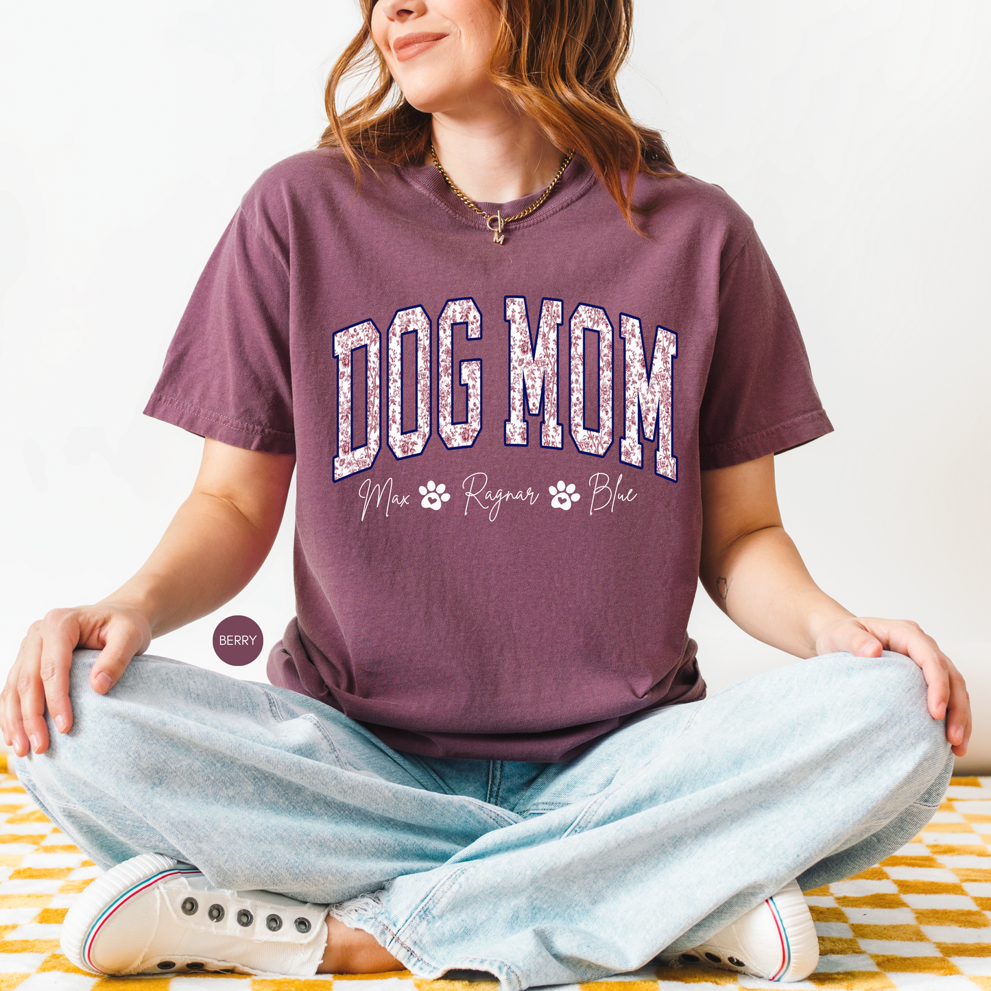 Custom Dog Mom Shirt with Names – Personalized Dog Lover Gift T-Shirt