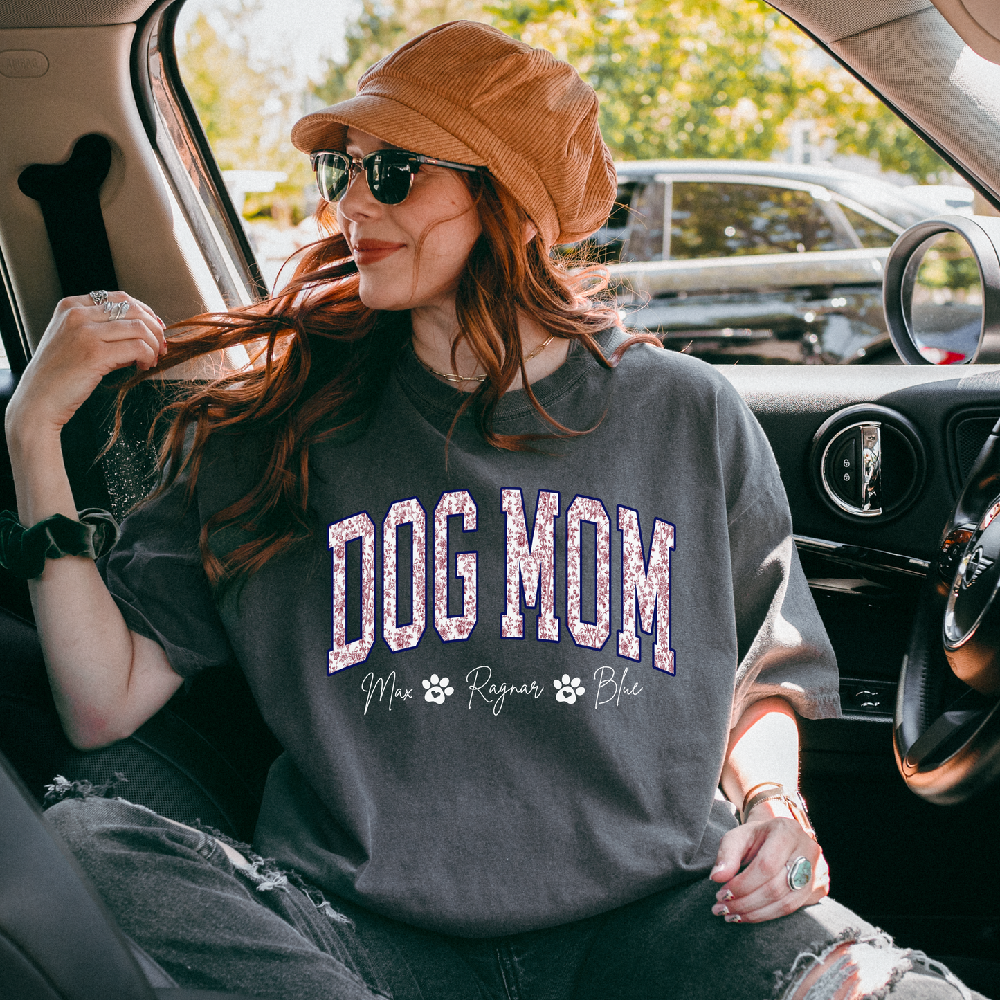 Custom Dog Mom Shirt with Names – Personalized Dog Lover Gift T-Shirt