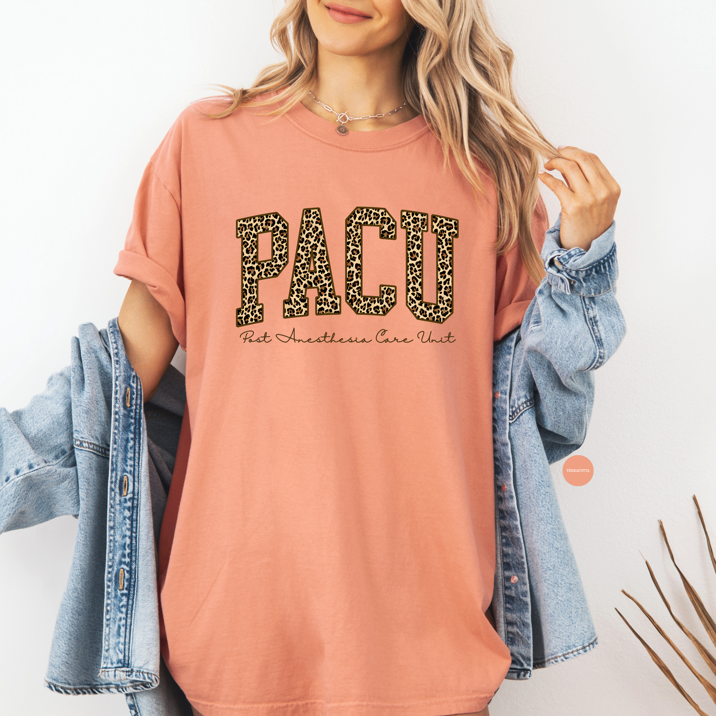 PACU Nurse Shirt – Leopard Post Anesthesia Care Unit Varsity Tee