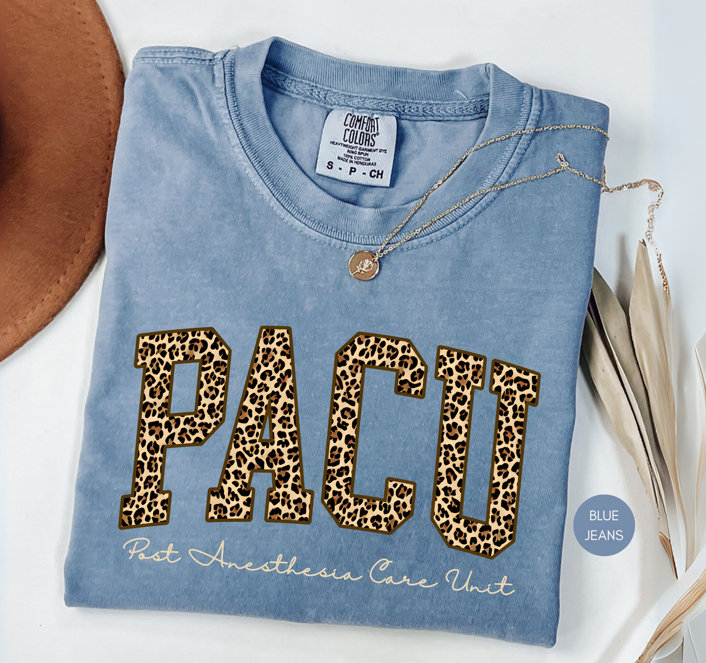 PACU Nurse Shirt – Leopard Post Anesthesia Care Unit Varsity Tee