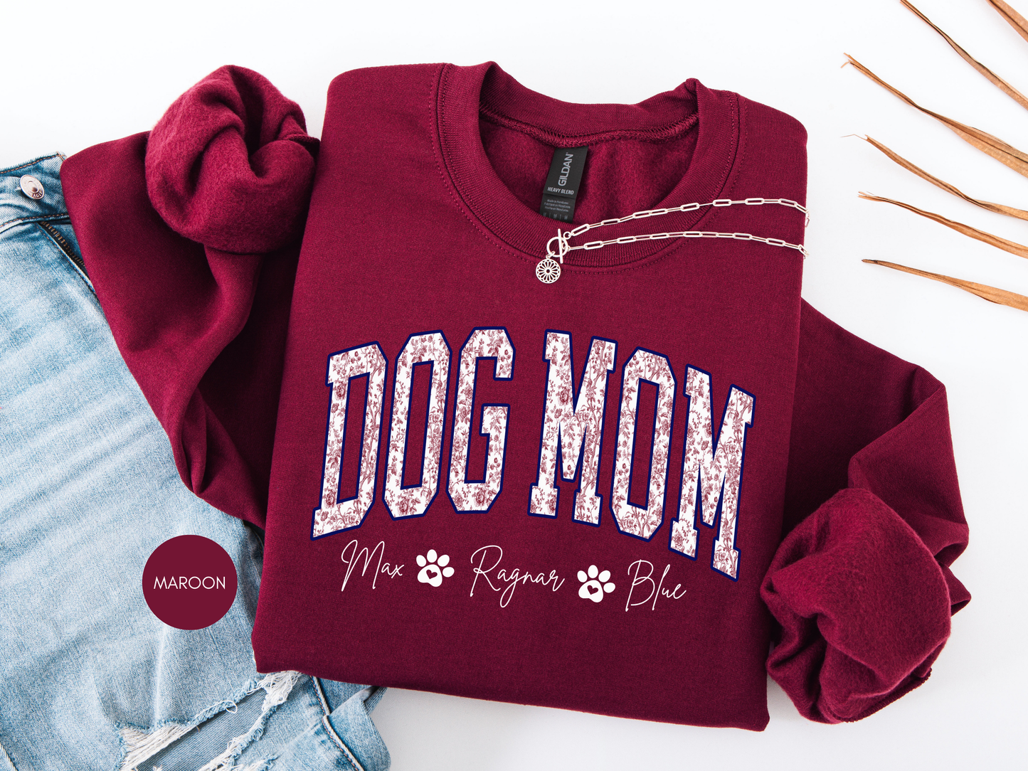 Dog Mom Personalized Sweatshirt | Custom Dog Names Gift