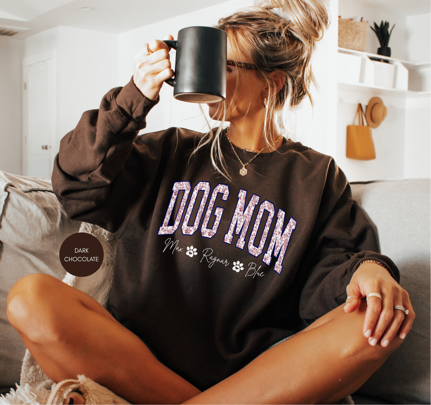 Dog Mom Personalized Sweatshirt | Custom Dog Names Gift